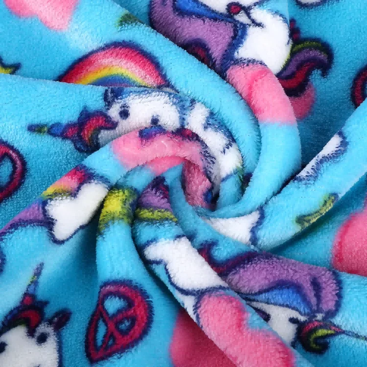 Ffabrig argraffu polyester 100% ar gyfer plant pyjamas