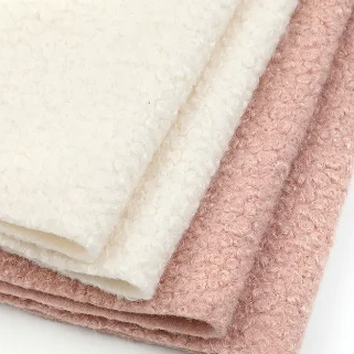 Ffabrig cnu tedi sherpa polyester 100% ar gyfer siaced gôt