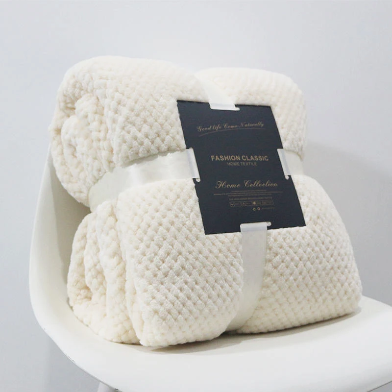 Pîn-afal Gwiriwch Jacquard Sherpa Blanced