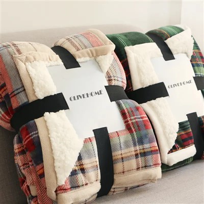 Blanced Sherpa Plaid Nadolig