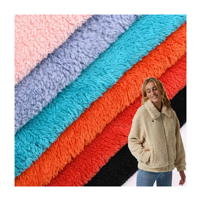 Côt Siaced Plush Sherpa Ffabrig