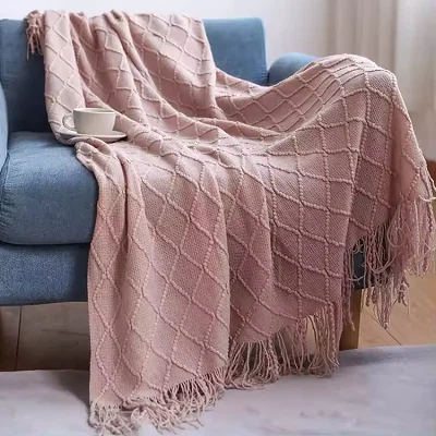 Throw Blanket Chunky With Tassels